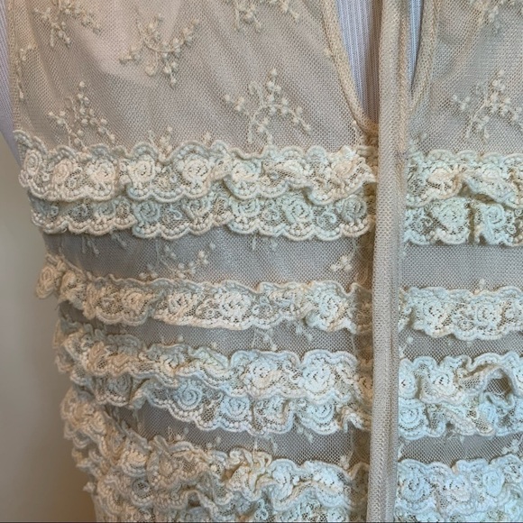 DESIGNER CREAM LACE DRESS - Picture 8 of 9
